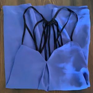 Express blue crisscross back tank top